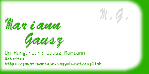 mariann gausz business card